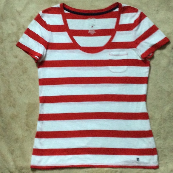 Sweet Tommy Hilfiger Candy Striped, Pocket Tee - Picture 1 of 6